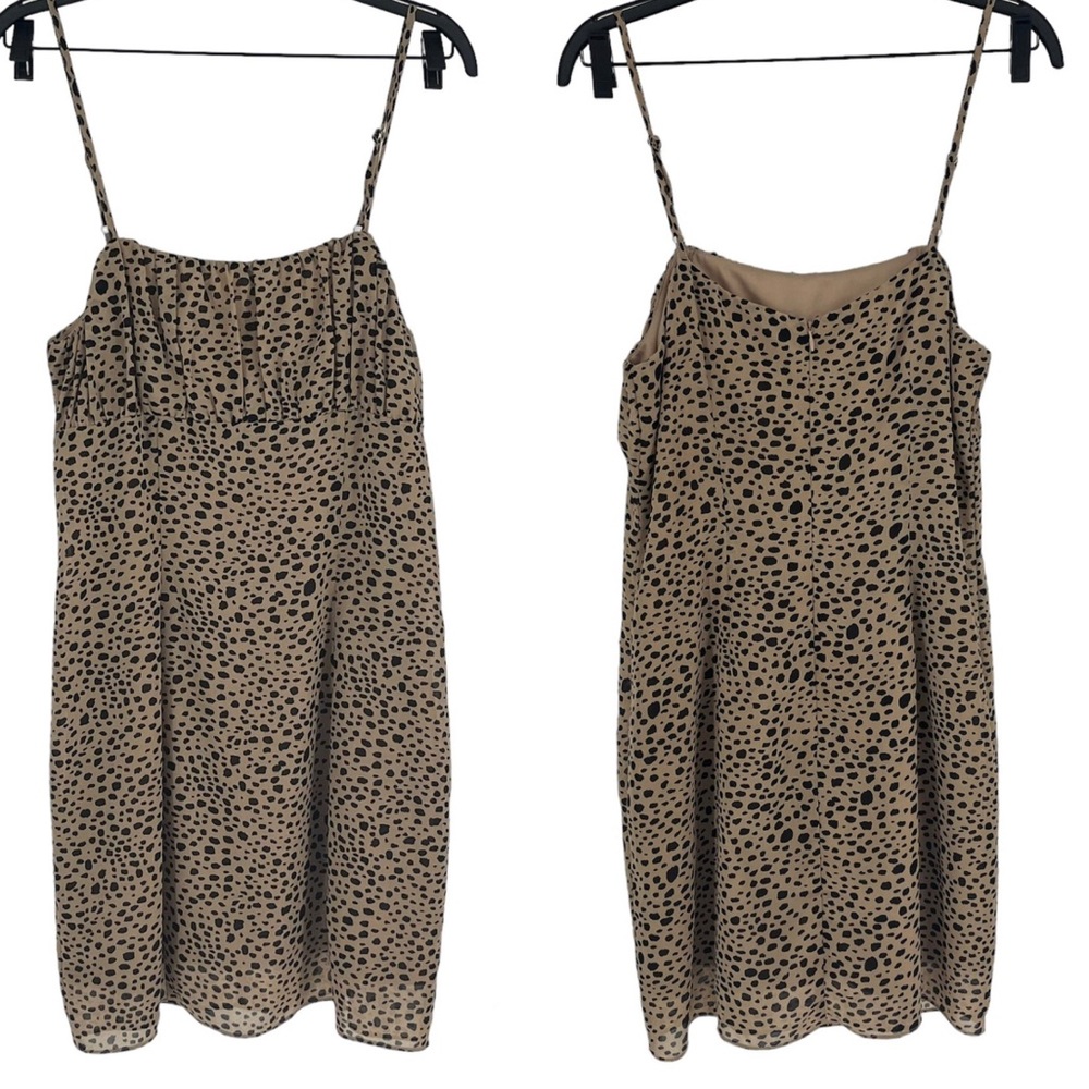 LULUS WOMEN’S LEOPARD PRINT MINI TANK STYLE MINI TAN BROWN DRESS